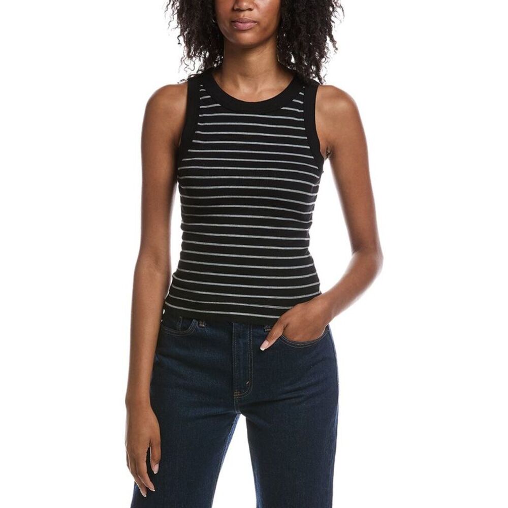 Michael Stars Womens  Gina Ringer Tank Top, Black
